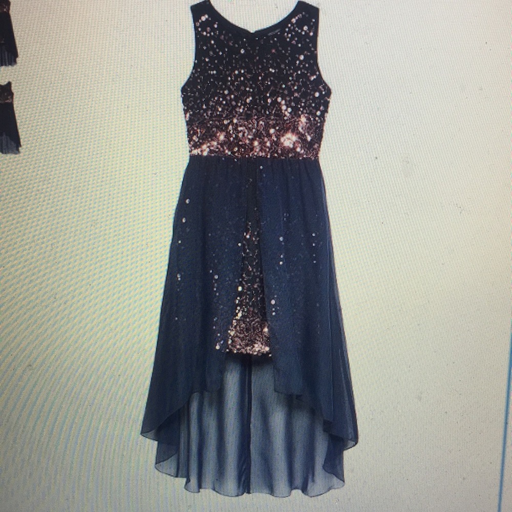 Girls Crystal Doll Sequin Overskirt Formal Dress Girls